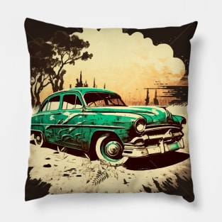 Vintage Car retro 70s Pillow