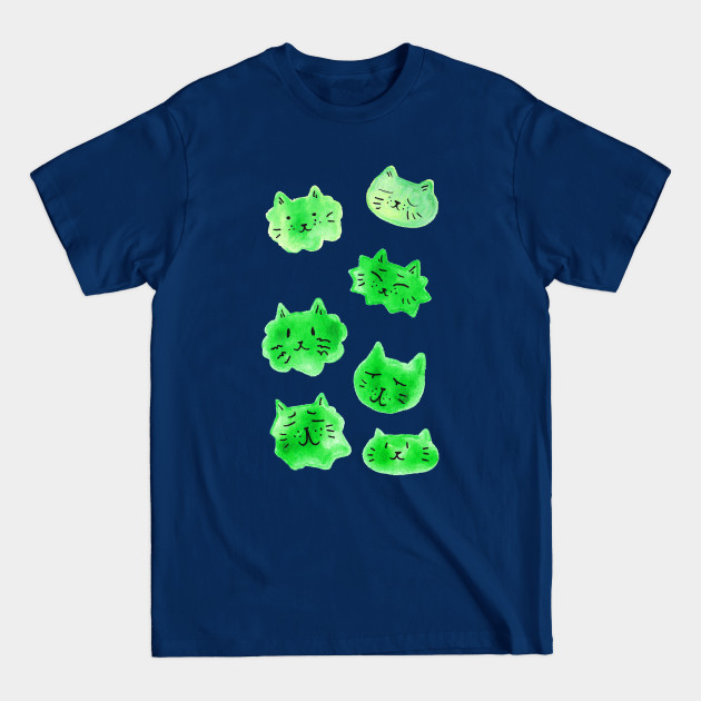 Discover Green Kitty Faces Watercolor - Kitty - T-Shirt