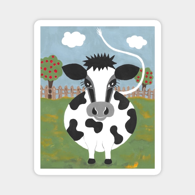 FUNNY Cow Lover Acrylic Painting Magnet by SartorisArt1