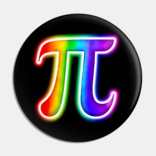 Glowing Rainbow Pi Symbol Pin