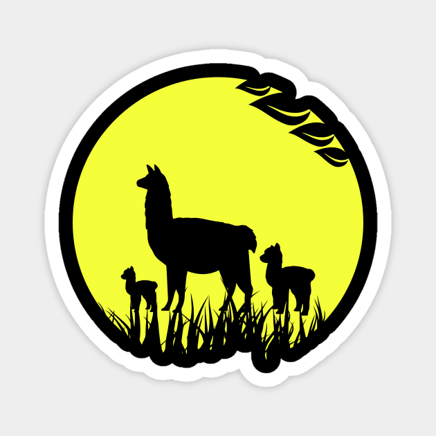 Llama Alpaca Moon Magnet by Imutobi