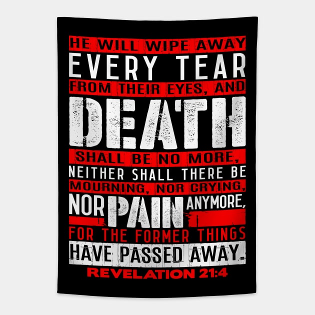 Death Shall Be No More - Revelation 21:4 Tapestry by Plushism