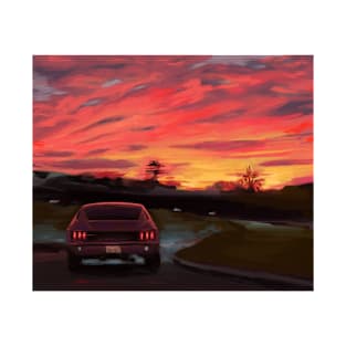 Sunset Getaway Car T-Shirt