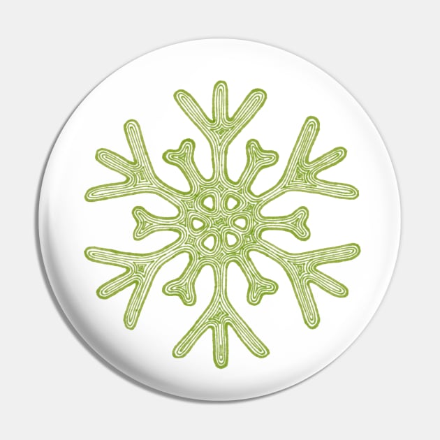 Snowflake (green) Pin by calenbundalas