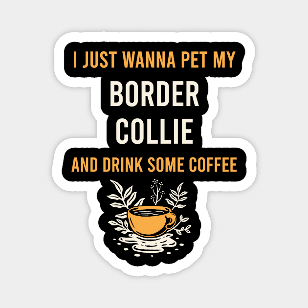 Border Collie Dog Coffee Magnet by Hanh Tay