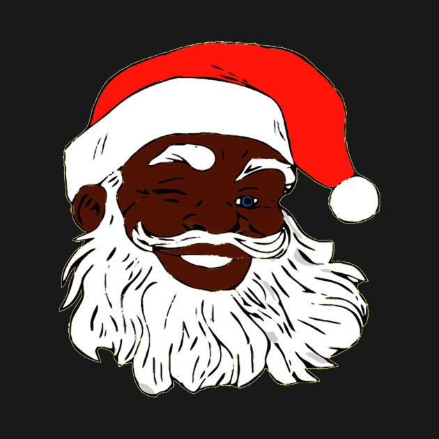 Disover Winking Black Santa Claus African American Christmas - Black Santa - T-Shirt