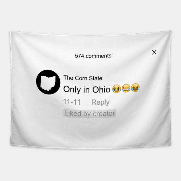 Hilarious Only In Ohio Comment Tapestry by FreckleFaceDoodles