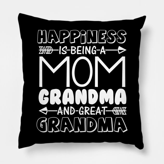 Happiness is being a mom, great grandma Pillow by LaurieAndrew