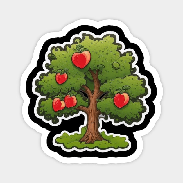 Apples Pixel Tree Meadow Bloom Vintage Since Magnet by Flowering Away