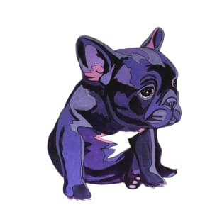 French Bulldog in Purple T-Shirt