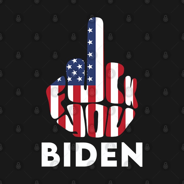 Fuck Biden middle finger America Flag by ClaudiaWinterkam