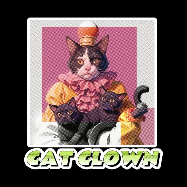 Cat Clown,Cat Joker,Cat Miaw Lover by LycheeDesign