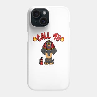 Firefighter Dachshund Phone Case