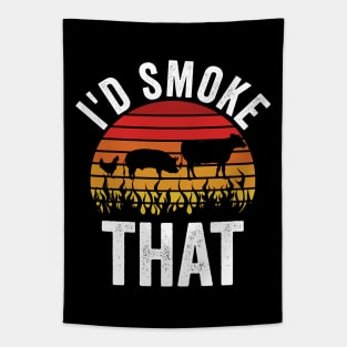 Funny Grilling Dad BBQ Season Id Smoke That Tapestry