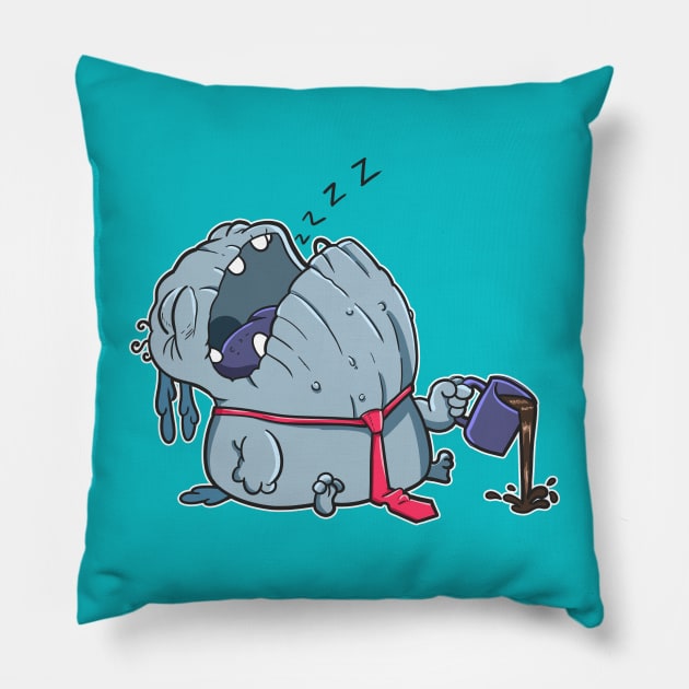 Tired Coffee Monster Pillow by JDaneStore