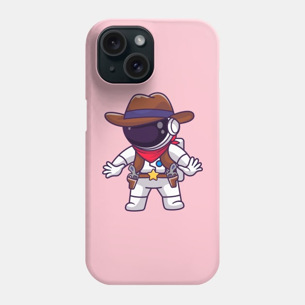 Cute Astronaut Cowboy Cartoon Phone Case by Catalyst Labs