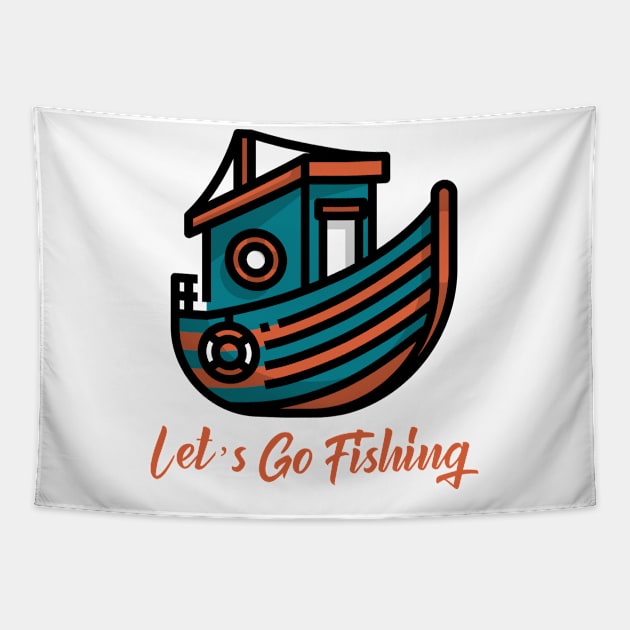 Lets Go Fishing Tapestry by Jitesh Kundra