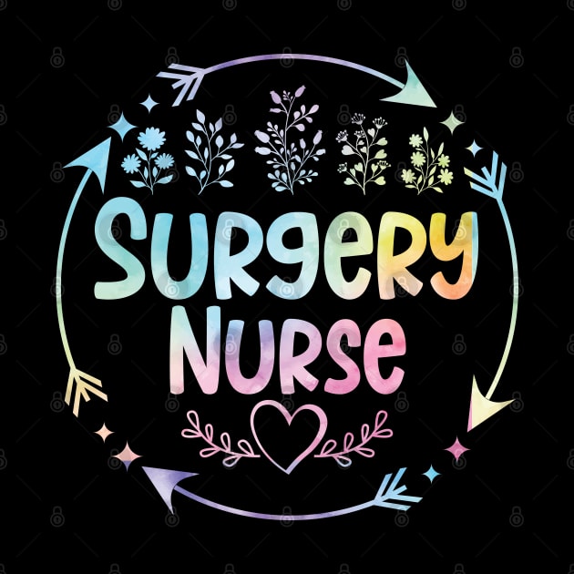 Surgery Nurse cute floral watercolor by ARTBYHM