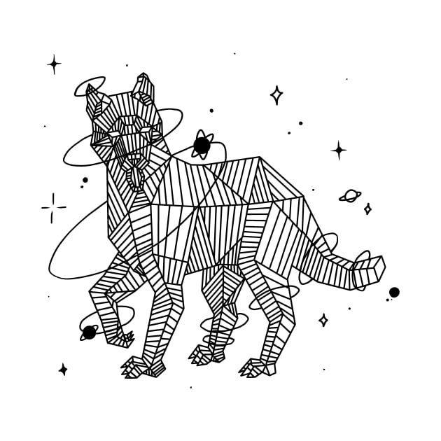 Geometric space wolf by lightsfromspace