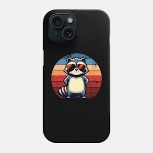 Cool Retro Raccoon in Sunglasses 70s 80s 90s Funny Raccoon Phone Case