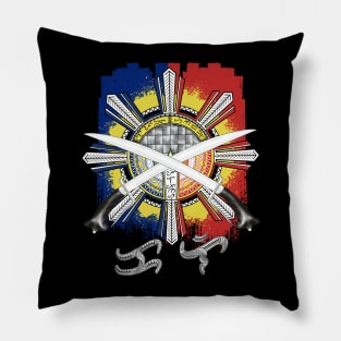 Philippine Flag Sun/Ginunting sword/Baybayin word Kali Pillow