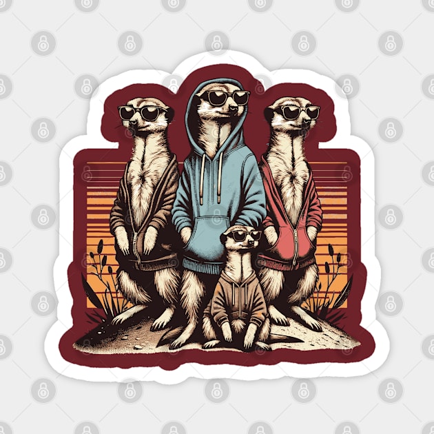 Cute Meerkats Chillin' In The Safari Funny African Sunset Magnet by BraaiNinja