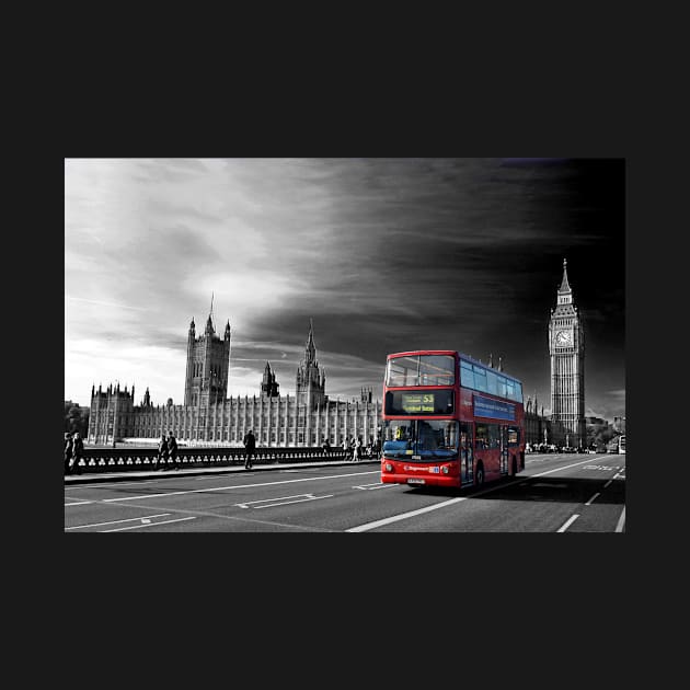 Red Bus Westminster Bridge Houses of Parliament by AndyEvansPhotos