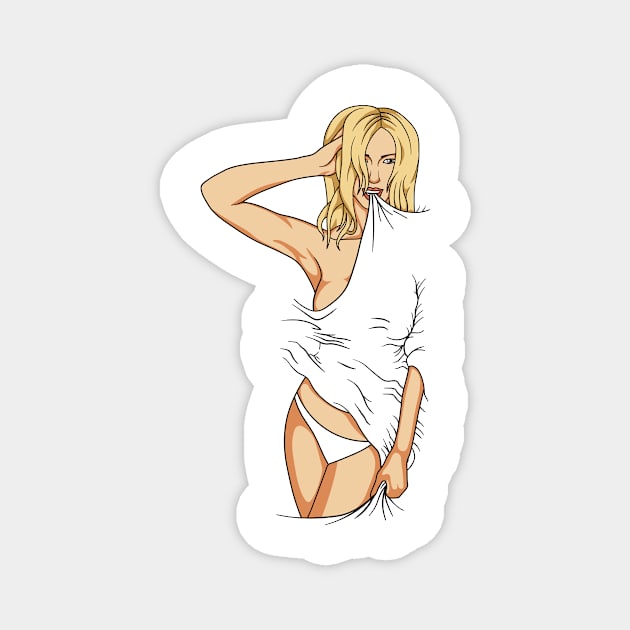 Sexy attractive woman Magnet by Tobias Store