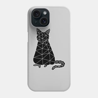 Cat sits straight showing his tail, Cat Geometric for Light Phone Case