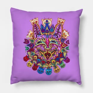 Louis Wain, Cat with Cat Necklace Pillow