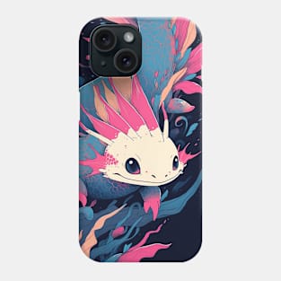 Cute Axolotl Anime Art Design | Cute Animals | Axolotl Hentaii Chibi Kawaii Design Phone Case