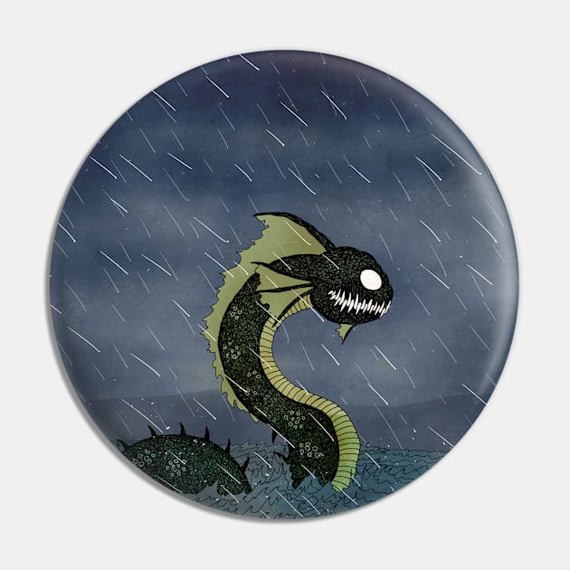 Vikings & Sea Serpent Pin by djrbennett