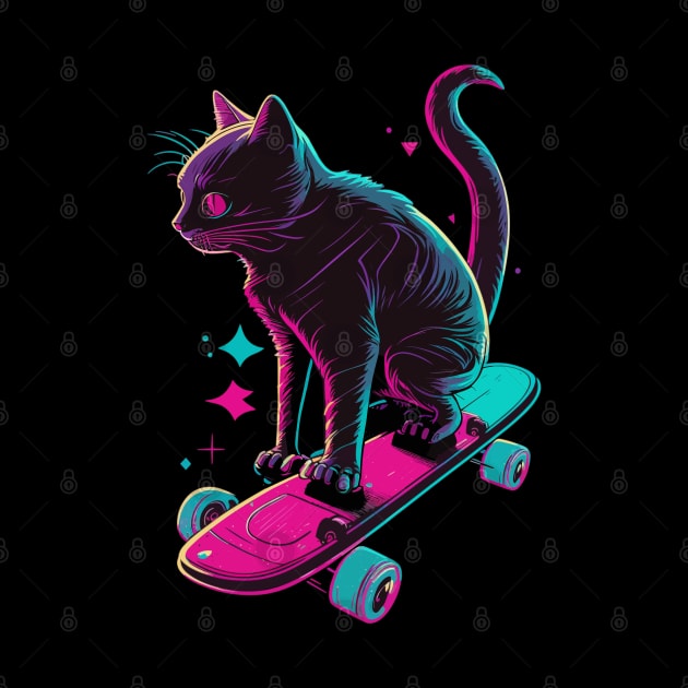 Skateboarding Cat Gifts Funny Cat by KsuAnn