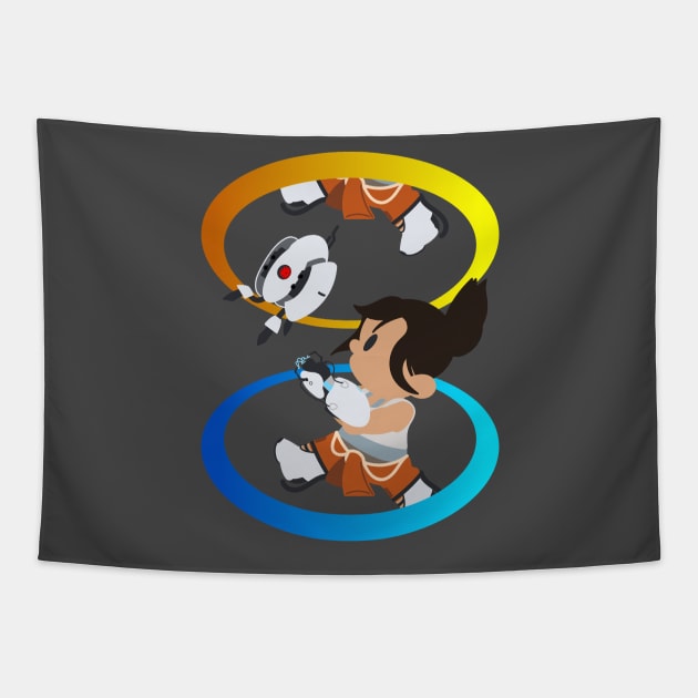 Chell Crossing - Thinking with Portals Tapestry by JPenfieldDesigns