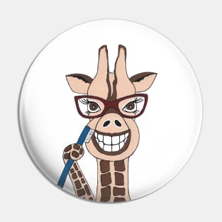 BRUSH Your Teeth Funny Giraffe Painting Pin