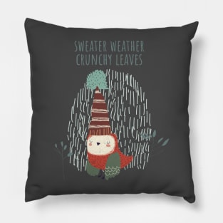 Sweater weather crunchy leaves Pillow