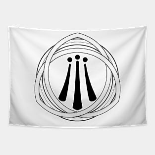 Awen Triquetra Black and White Tapestry