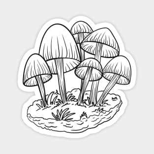 Mushroom drawing Magnet