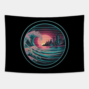 The Great Retro synthwave Vaporwave Tapestry