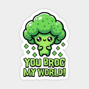 You Broc My World! Cute Broccoli Pun Magnet