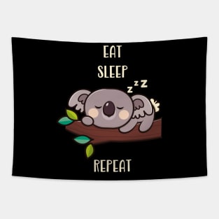 Cute Koala Eat Sleep Repeat Funny Animals Tapestry