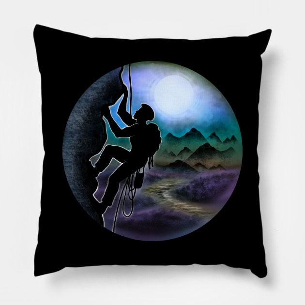 Mountain Climbing Pillow by Artardishop