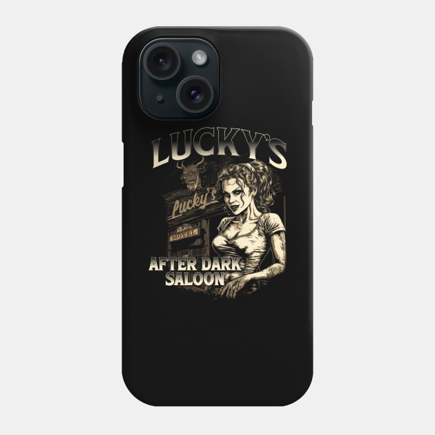 Lucky's After Dark Horror Dive Bar Phone Case by stuff101