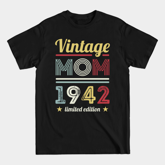 Discover Vintage Mom 1942 80th Birthday Gift Women Retro - Mum - T-Shirt