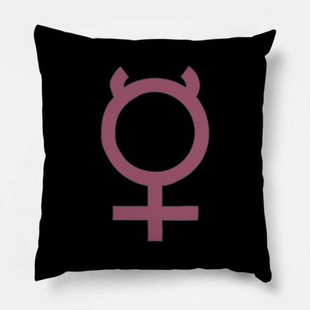 Planet Mercury - Planetary Symbol - Winged Helmet Pillow by DeWinnes