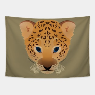 Baby Leopard Face Tapestry