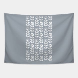 SCANDI GARDEN 01-6, white on silver grey Tapestry