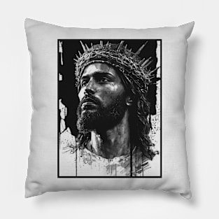 Jesus Christ Wearing Crown of Thorns Pillow