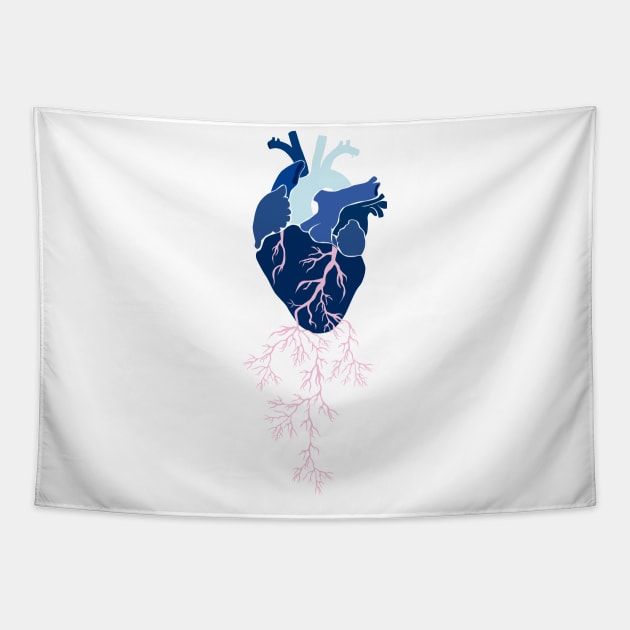 Blue heart. Tapestry by candelanieto