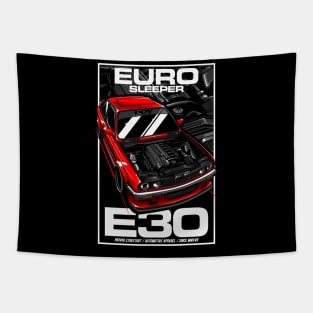 BMW E30 ENGINE BAY RED - PAPAYA STREETART Tapestry